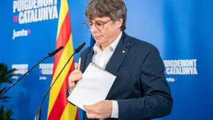 Puigdemont, durante una rueda de prensa