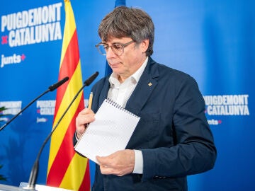 Puigdemont, durante una rueda de prensa