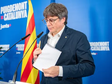 Puigdemont, durante una rueda de prensa Puigdemont, durante una rueda de prensa