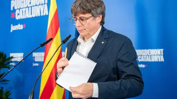Puigdemont, durante una rueda de prensa