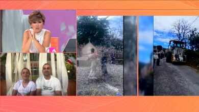 Una boda entre toneladas de confeti: 