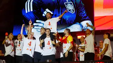 Los jugadores de la selección española en la celebración de la Eurocopa Los jugadores de la selección española en la celebración de la Eurocopa