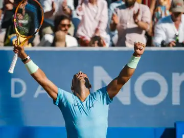 Rafa Nadal reacciona tras ganar a Navone y meterse en semifinales de Bastad Rafa Nadal reacciona tras ganar a Navone y meterse en semifinales de Bastad