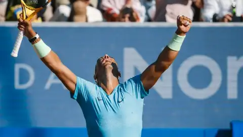 Rafa Nadal reacciona tras ganar a Navone y meterse en semifinales de Bastad Rafa Nadal reacciona tras ganar a Navone y meterse en semifinales de Bastad