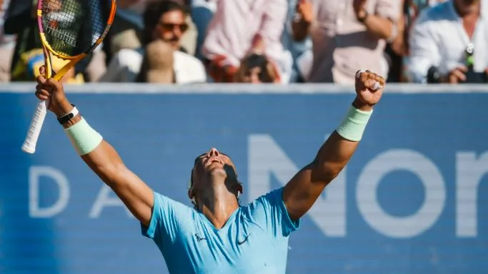 Rafa Nadal reacciona tras ganar a Navone y meterse en semifinales de Bastad