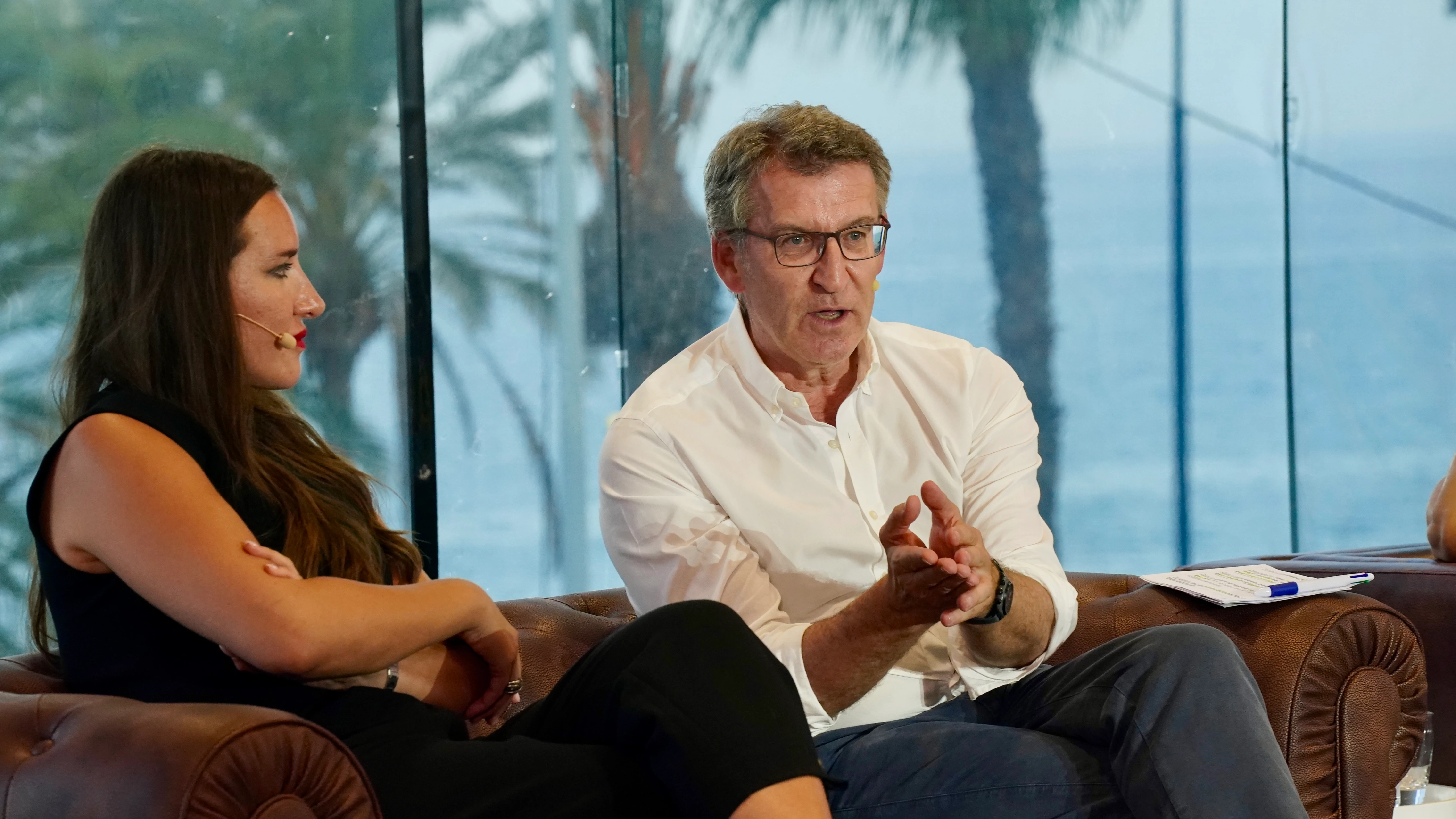 El presidente del PP, Alberto Núñez Feijóo, durante la Escuela de Verano de Nuevas Generaciones del PP El presidente del PP, Alberto Núñez Feijóo, durante la Escuela de Verano de Nuevas Generaciones del PP