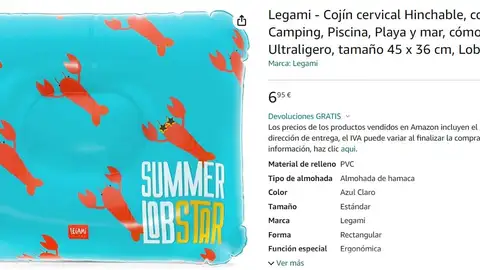 Cojín de playa con estampado de langosta Cojín de playa con estampado de langosta