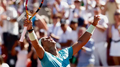 Rafa Nadal celebra su pase a la final del ATP 250 de Bastad Rafa Nadal celebra su pase a la final del ATP 250 de Bastad