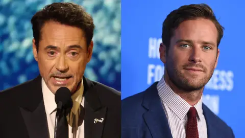 Montaje de Robert Downey Jr. y Armie Hammer Montaje de Robert Downey Jr. y Armie Hammer