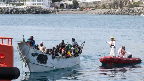 Imagen de archivo de migrantes en Gran Canaria Imagen de archivo de migrantes en Gran Canaria