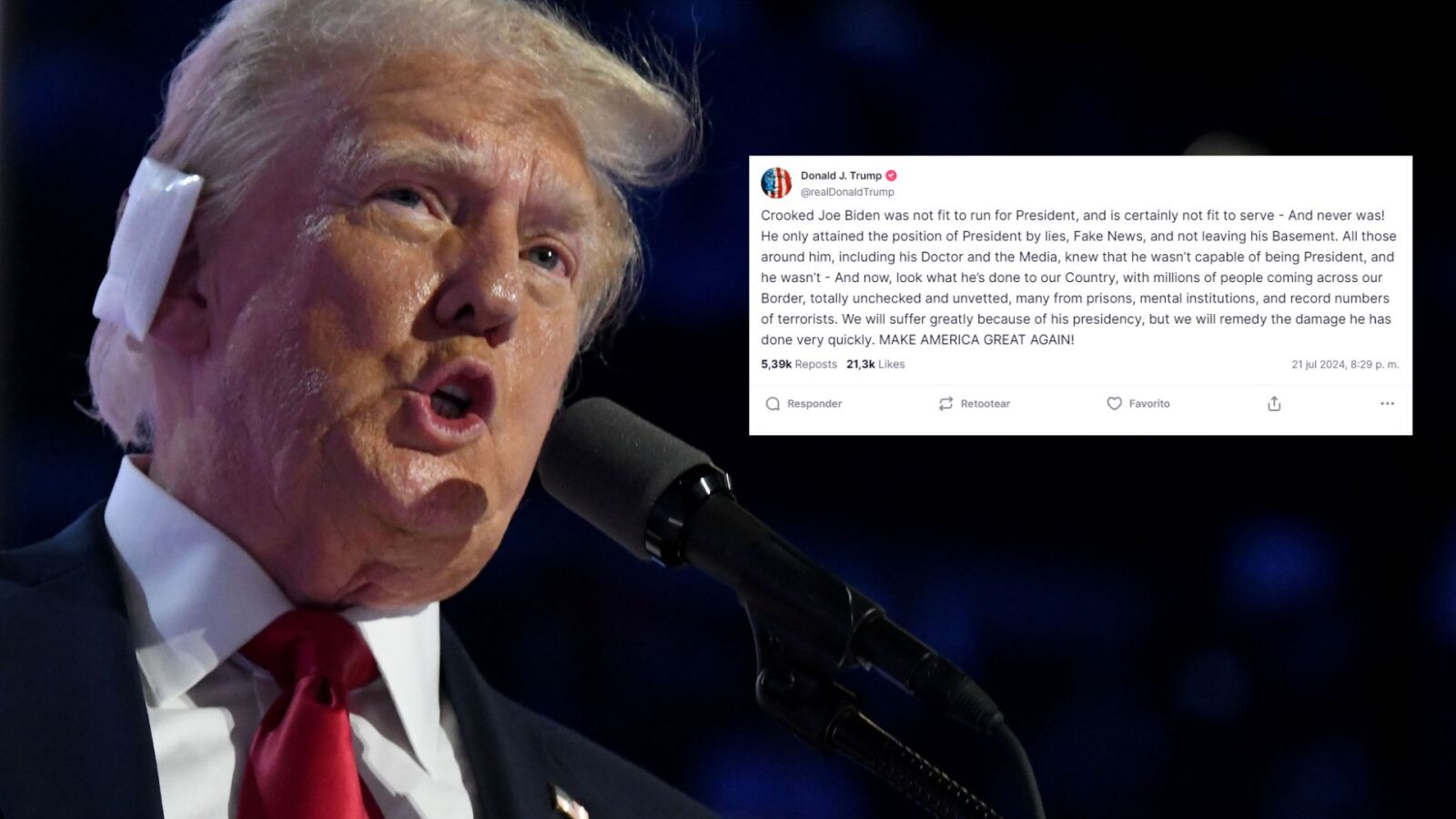 Trump responde a la renuncia de Biden: 