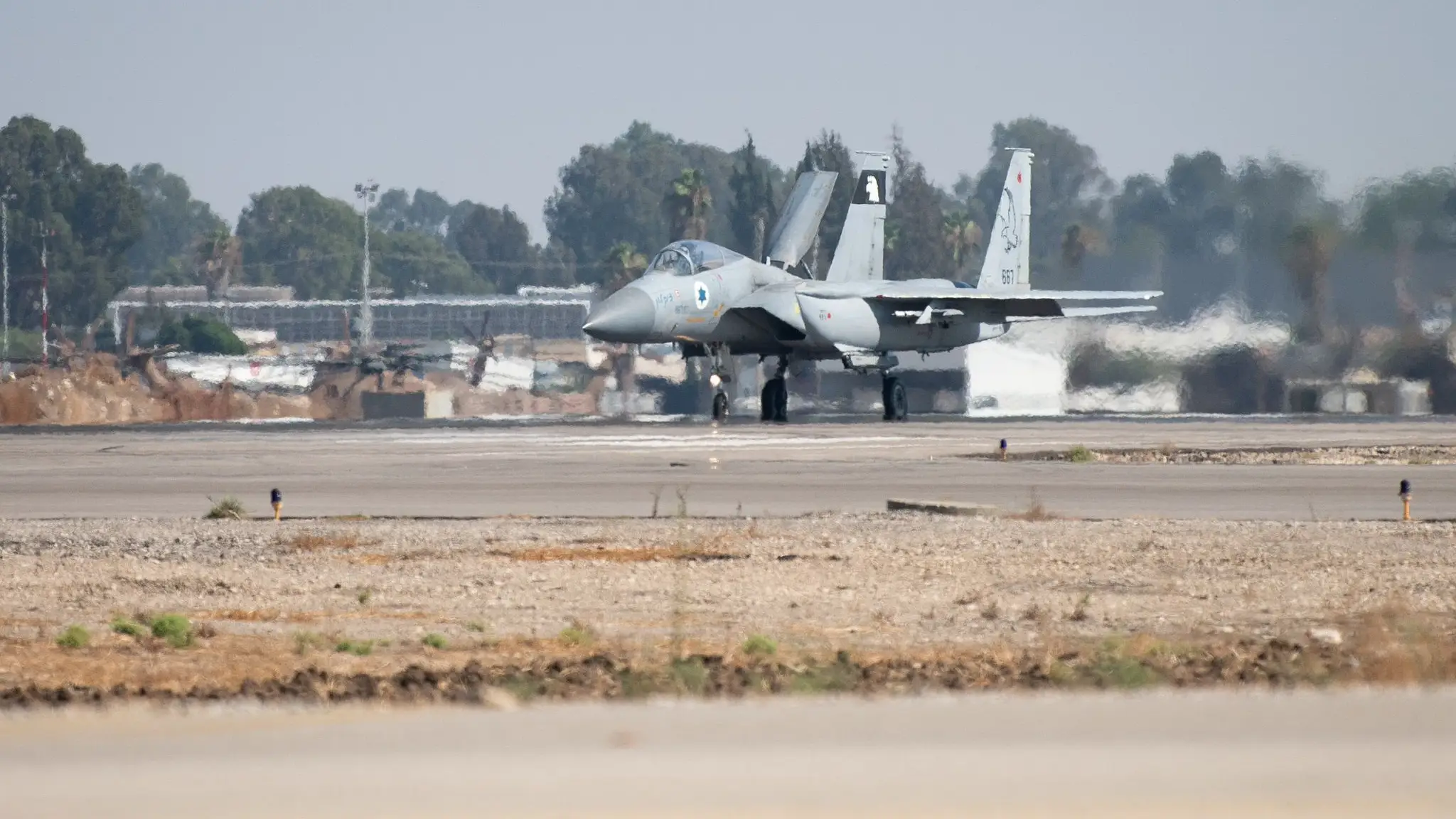 Uno de los aviones de combate F15 que participó en el ataque a Hodedida Uno de los aviones de combate F15 que participó en el ataque a Hodedida