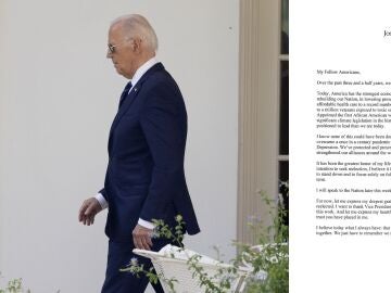 Imagen de Joe Biden tras decidir abandonar la carrera a la presidencia.