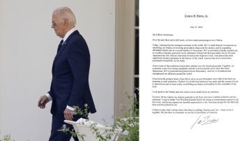 Imagen de Joe Biden tras decidir abandonar la carrera a la presidencia.