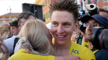 Tadej Pogacar, feliz en Niza Tadej Pogacar, feliz en Niza