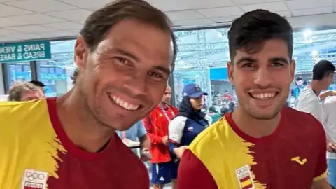 Rafa Nadal y Alcaraz ya están en París Rafa Nadal y Alcaraz ya están en París