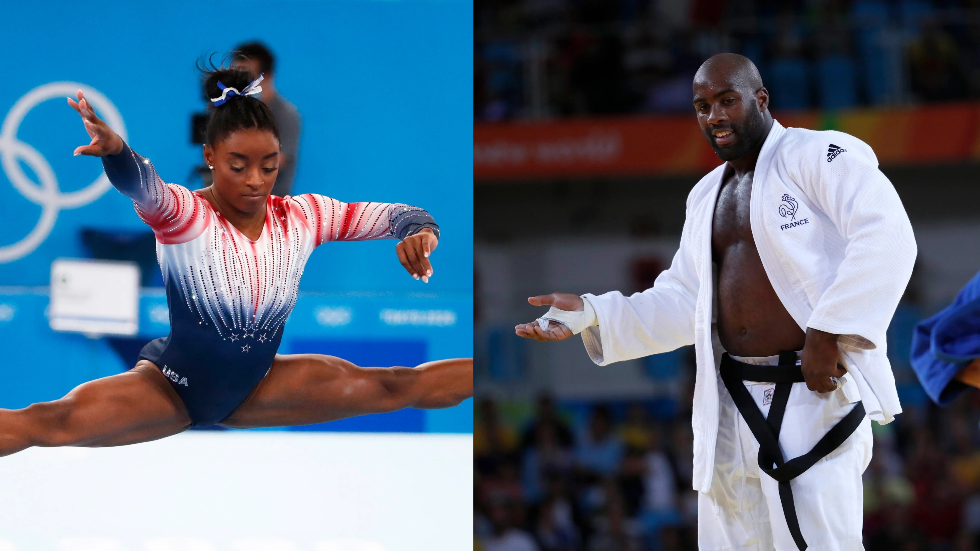 Simone Biles y Teddy Rinner, en acción Simone Biles y Teddy Rinner, en acción