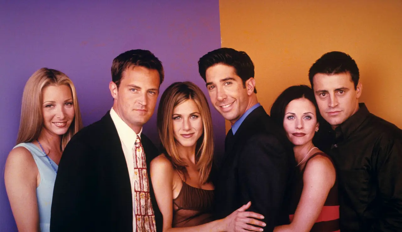 Friends: Lisa Kudrow, Matthew Perry, Jennifer Aniston, David Schwimmer, Courteney Cox, Matt LeBlanc en 1997