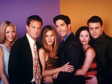 Friends: Lisa Kudrow, Matthew Perry, Jennifer Aniston, David Schwimmer, Courteney Cox, Matt LeBlanc en 1997