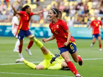 Aitana Bonmatí celebra su gol ante Japón Aitana Bonmatí celebra su gol ante Japón