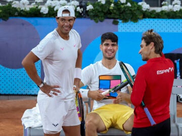 Rafael Nadal y Carlos Alcaraz, en los Juegos Olímpicos de París 2024