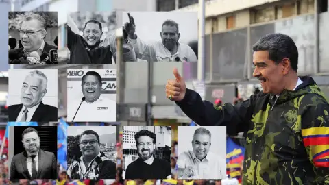 Imagen de Maduro y sus opositores de cara a las elecciones venezolanas. Imagen de Maduro y sus opositores de cara a las elecciones venezolanas.