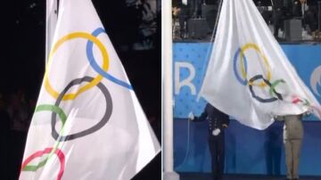 El error de París 2024 al izar la bandera olímpica al revés