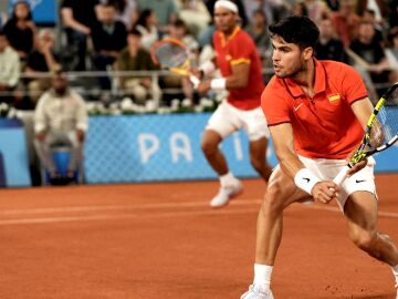 Alcaraz y Nadal en su debut en los Juegos