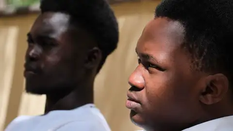 Brehima y Mor durante la entrevista Brehima y Mor durante la entrevista