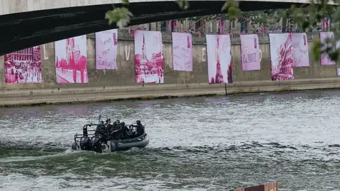 Imagen del río Sena el día de la ceremonia inaugural de los Juegos Olímpicos de París 2024 Imagen del río Sena el día de la ceremonia inaugural de los Juegos Olímpicos de París 2024