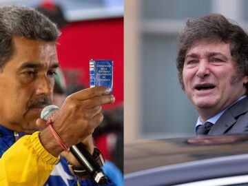 Nicolás Maduro (i) y Javier Milei (d)