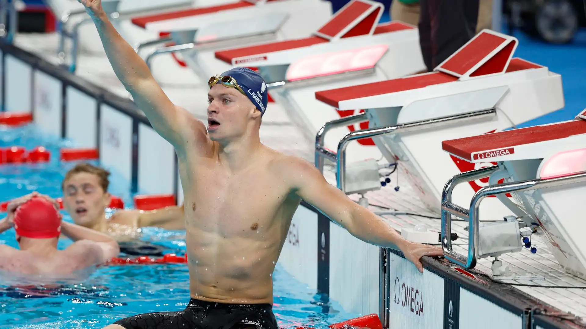 Léon Marchand tras romper el récord de Michael Phelps Léon Marchand tras romper el récord de Michael Phelps