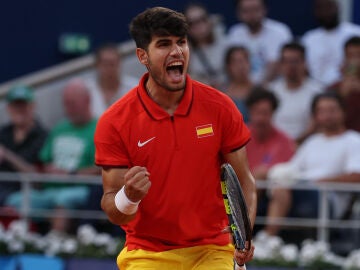 Carlos Alcaraz en la segunda ronda del cuadro individual de los Juegos Olímpicos de París 2024