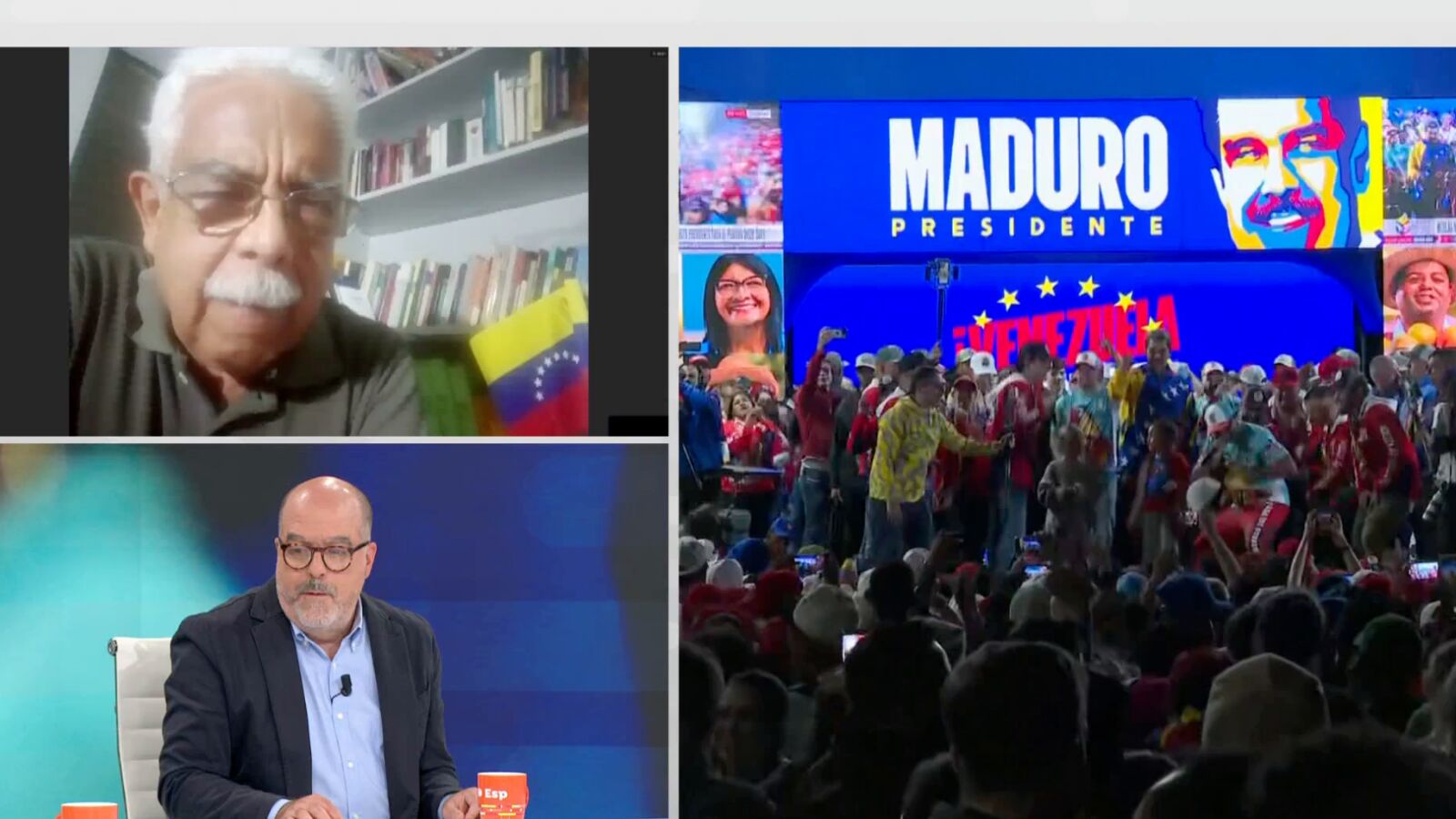Enfrentamiento entre un seguidor de Nicolás Maduro y un opositor: 