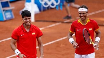 Rafa Nadal y Calors Alcaraz en octavos de dobles, Juegos Olímpicos de París de 2024