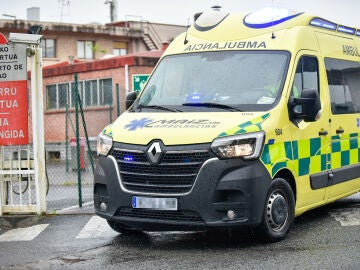 Imagen de la ambulancia en la que llegó a Bilbao