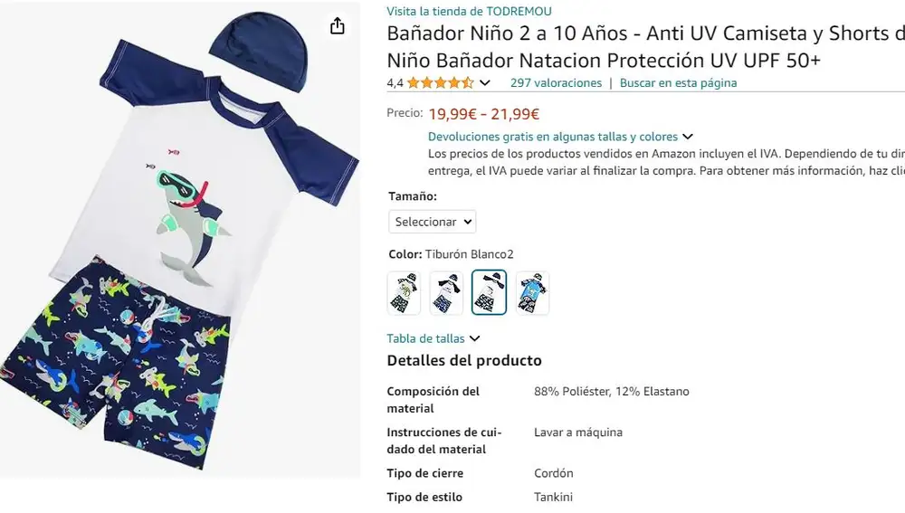 Conjunto infantil de baño con UPF Conjunto infantil de baño con UPF