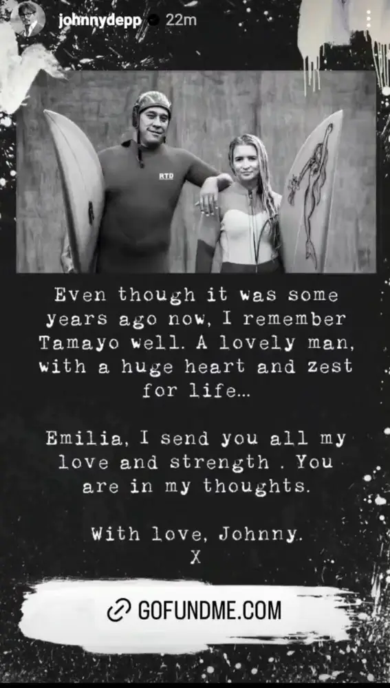 Homenaje de Johnny Depp a Tamayo Perry por Instagram Homenaje de Johnny Depp a Tamayo Perry por Instagram