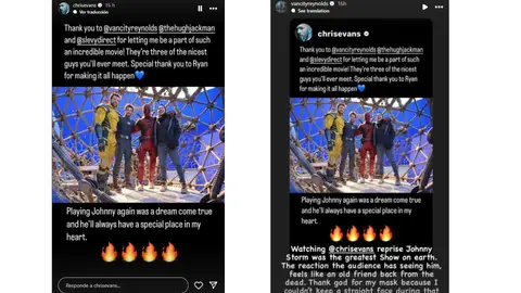 Los mensajes de Chris Evans y Ryan Reynolds sobre su cameo Los mensajes de Chris Evans y Ryan Reynolds sobre su cameo