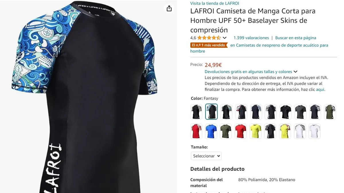 Rashguard Bjj LAFROI Camiseta De Manga Corta Para Hombre UPF 50+