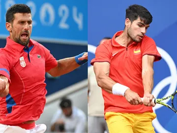 Novak Djokovic y Carlos Alcaraz, en acción en los JJOO de París 2024 Novak Djokovic y Carlos Alcaraz, en acción en los JJOO de París 2024