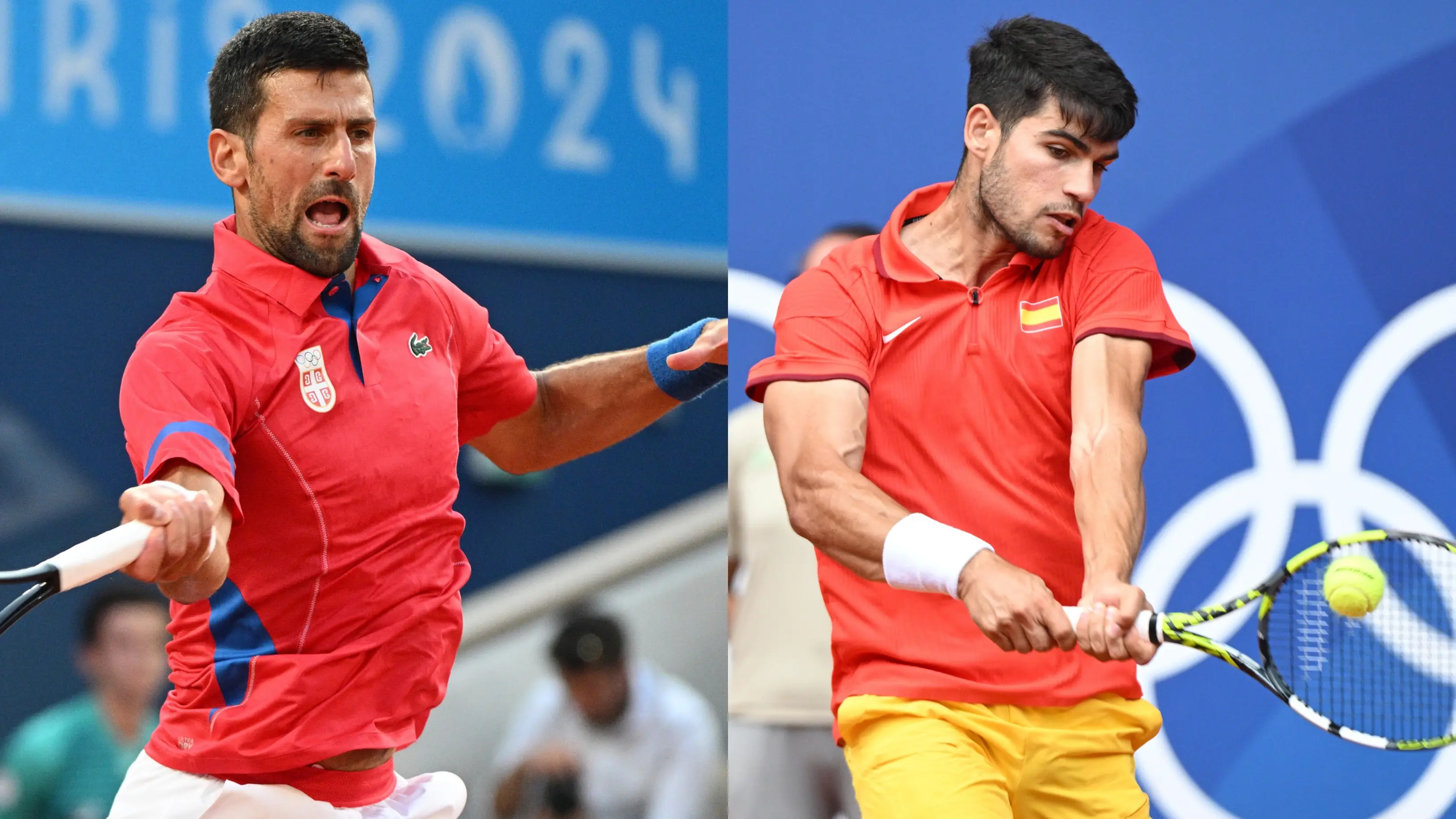 Novak Djokovic y Carlos Alcaraz, en acción en los JJOO de París 2024 Novak Djokovic y Carlos Alcaraz, en acción en los JJOO de París 2024