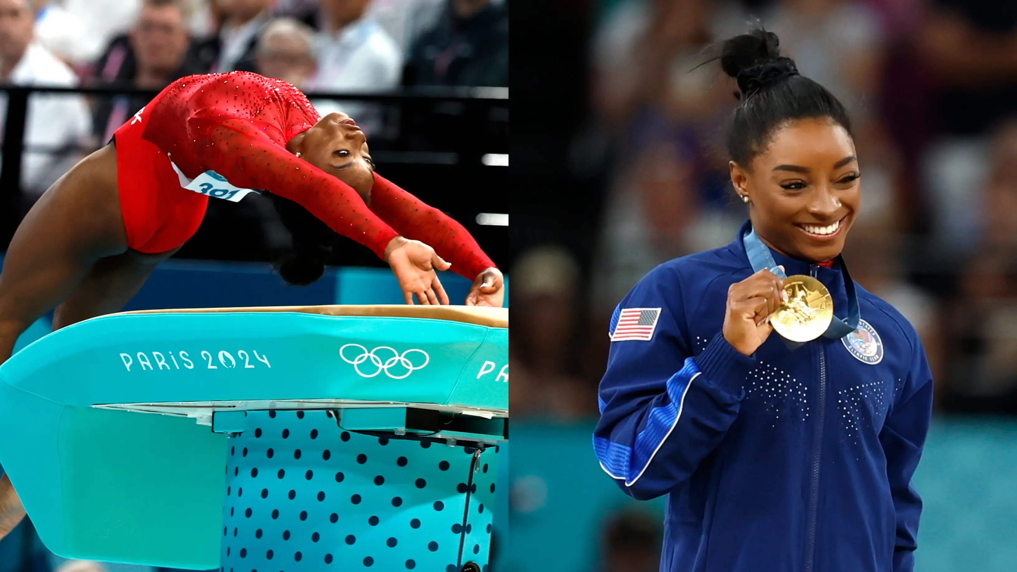Simone Biles, en acci&oacute;n en los JJOO de Par&iacute;s 2024