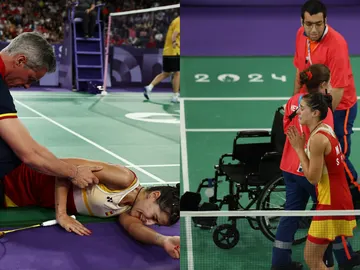 El terrible momento de la lesión de Carolina Marín El terrible momento de la lesión de Carolina Marín