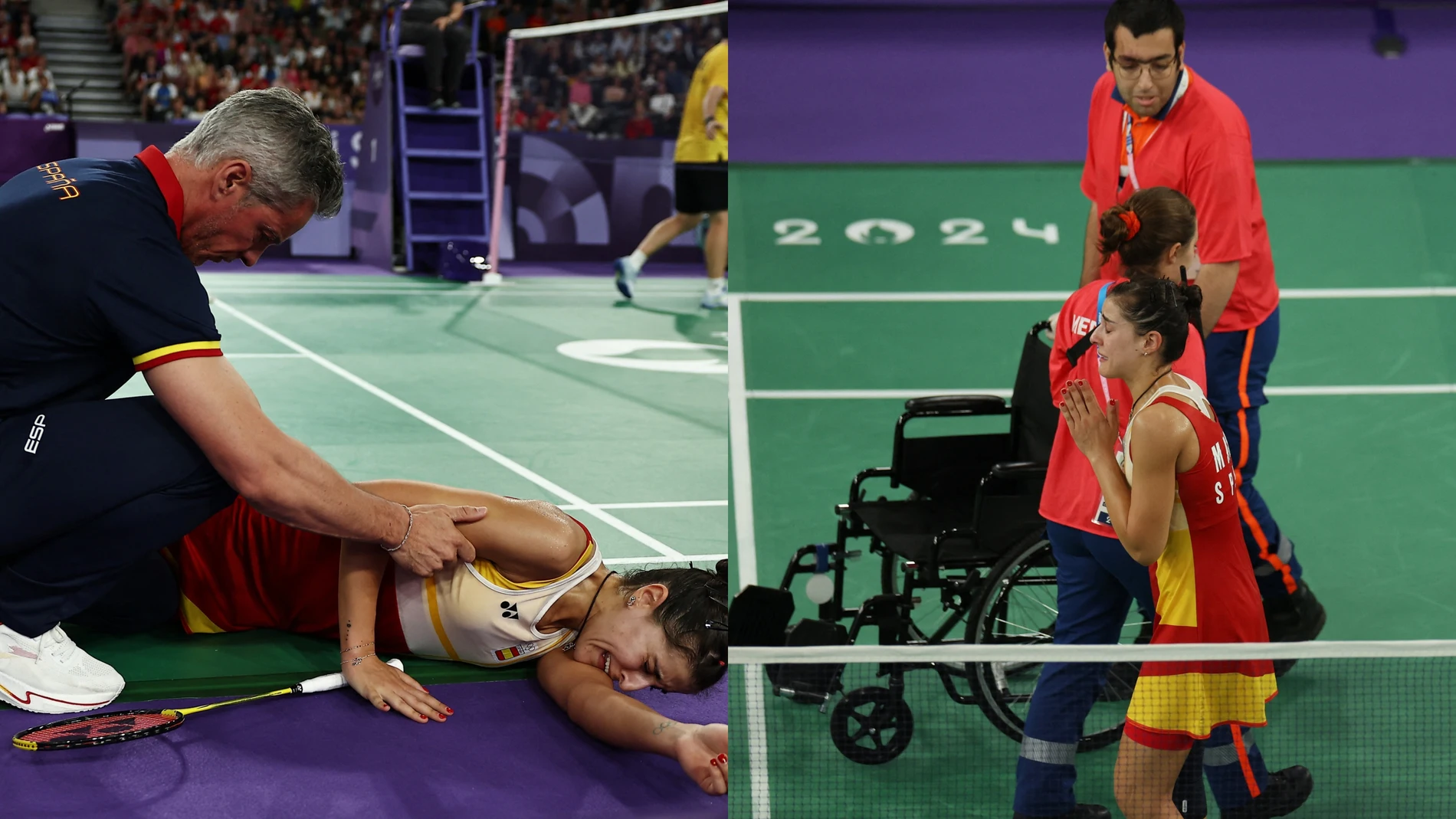 El terrible momento de la lesión de Carolina Marín El terrible momento de la lesión de Carolina Marín