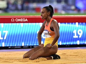 Ana Peleteiro, en la final del triple salto de París 2024