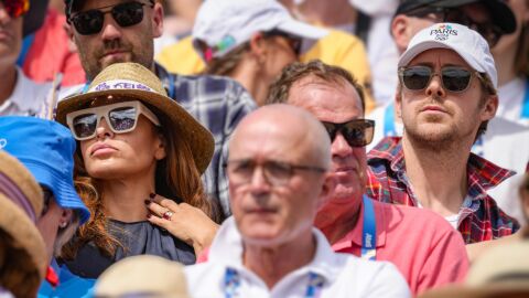 Ryan Gosling y Eva Mendes en los Juegos Olímpicos de París