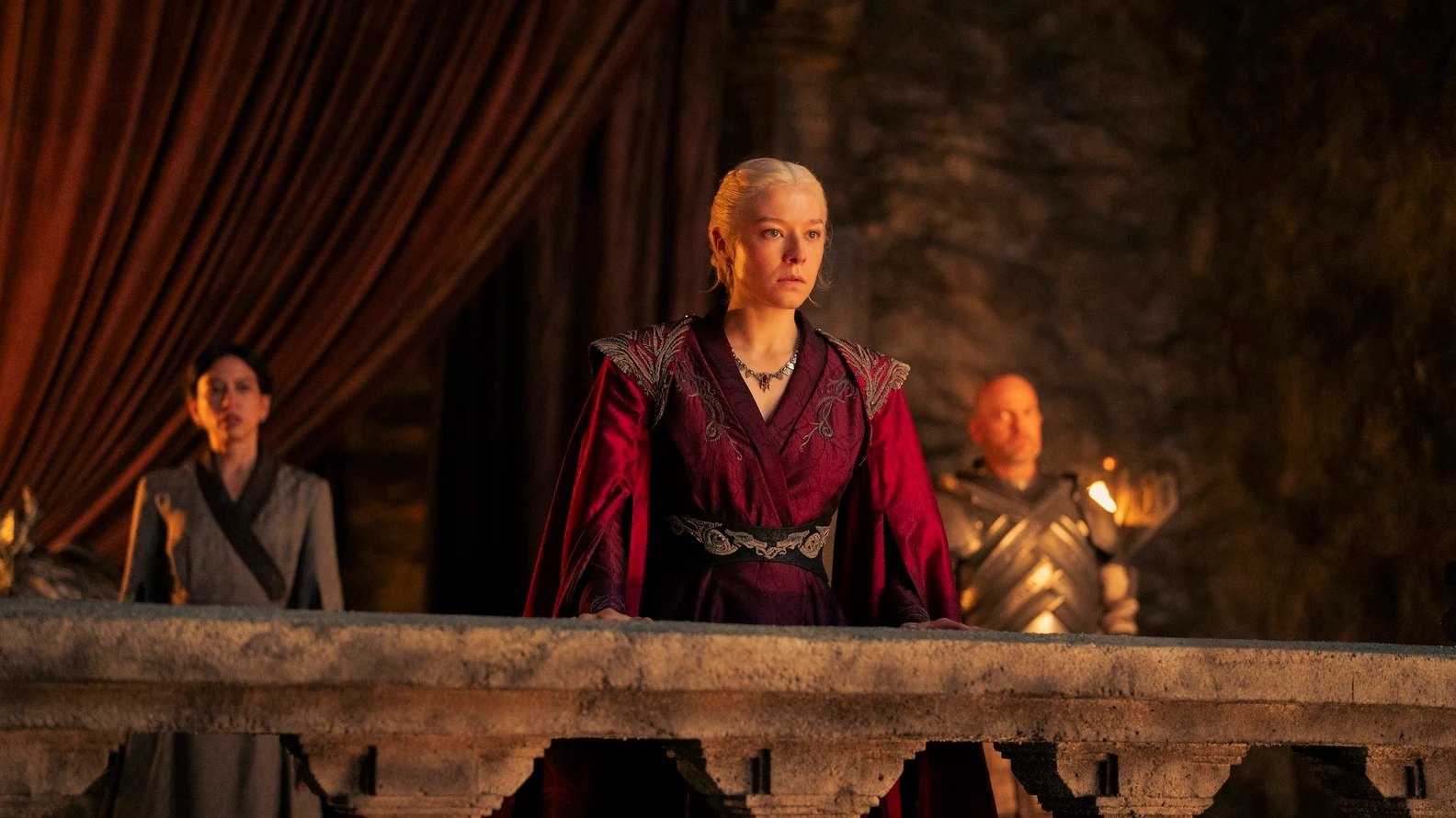 Rheanyra Targaryen (Emma D'arcy) en La Casa del Drag&oacute;n