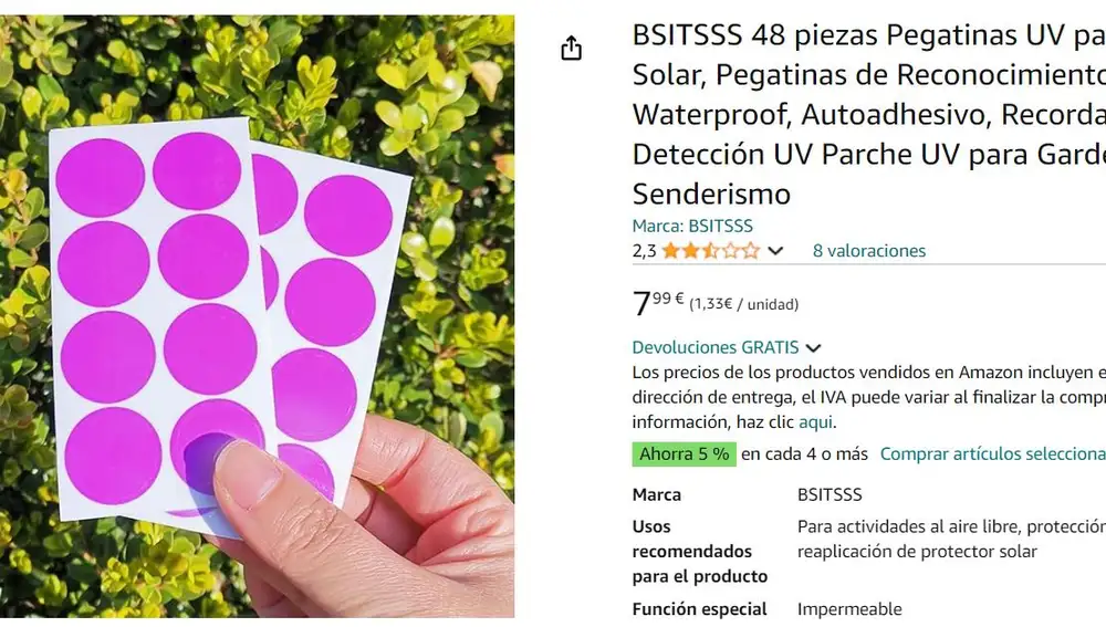 Pegatina para saber cuándo reaplicarte crema solar Pegatina para saber cuándo reaplicarte crema solar