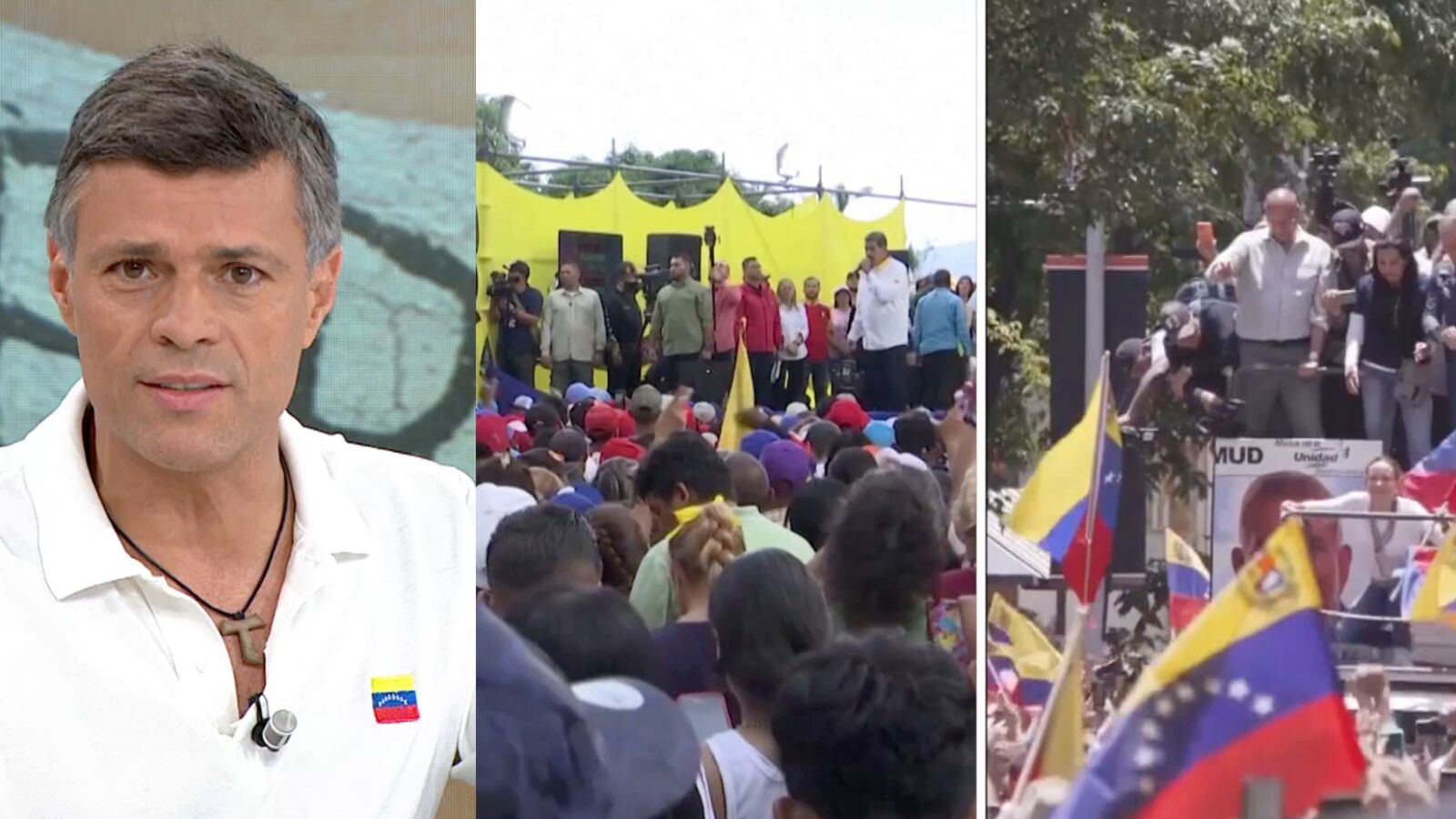Leopoldo López, en el plató de Espejo Público: 